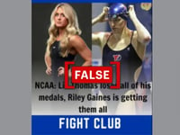 No, the NCAA did not say it is transferring swimmer Lia Thomas's medals to Riley Gaines