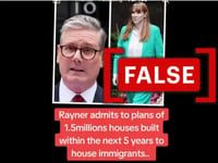 No, Deputy Prime Minister Angela Rayner did not admit to plans to build 1.5 million houses for immigrants in the U.K.