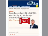 Fabricated image shared as Keir Starmer op-ed about Islam in The Guardian