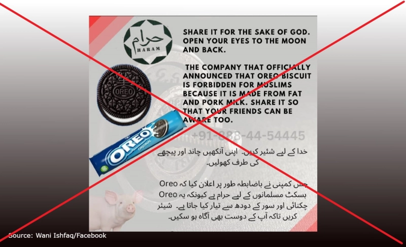 False: Oreo cookies contain pig fat and alcohol among their ingredients.