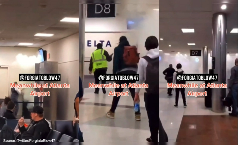 False: A video shows AntiFa attacking Atlanta airport on January 22, 2023.