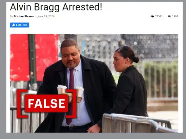 The U.S. Army has not arrested New York County District Attorney Alvin Bragg