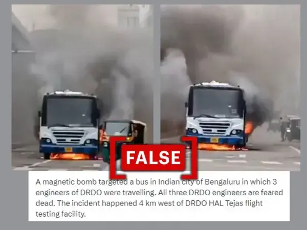 Bus fire incident falsely shared as 'magnetic bomb' going off in Bengaluru