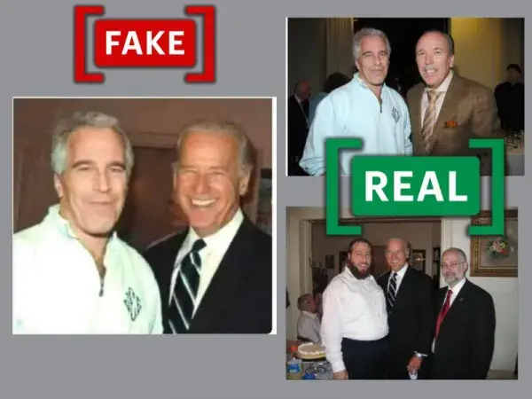 Photo showing Jeffrey Epstein and U.S. President Joe Biden together is edited