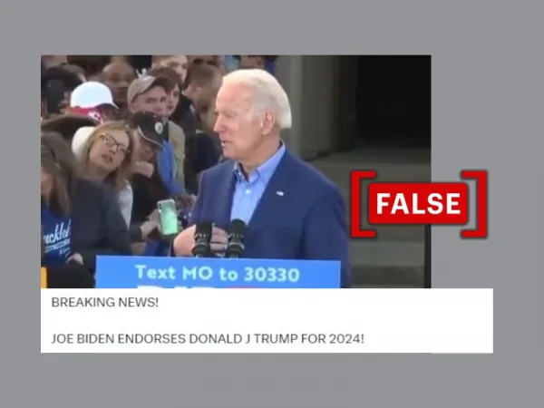 Clipped video shared as Biden endorsing Trump for 2024 U.S. presidential election