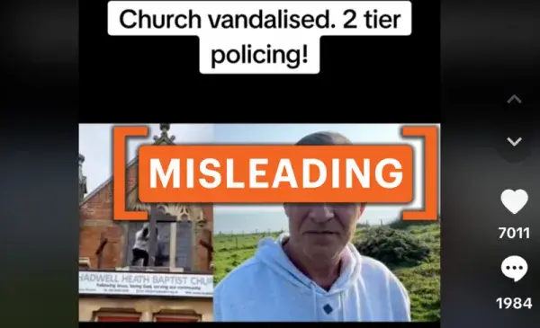 Video of man vandalizing church is from 2020 and he was arrested by police