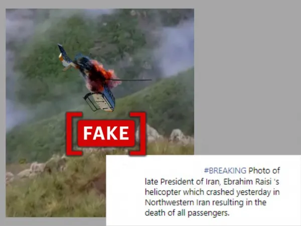 Edited photo shared to show helicopter involved in Iranian President's deadly crash