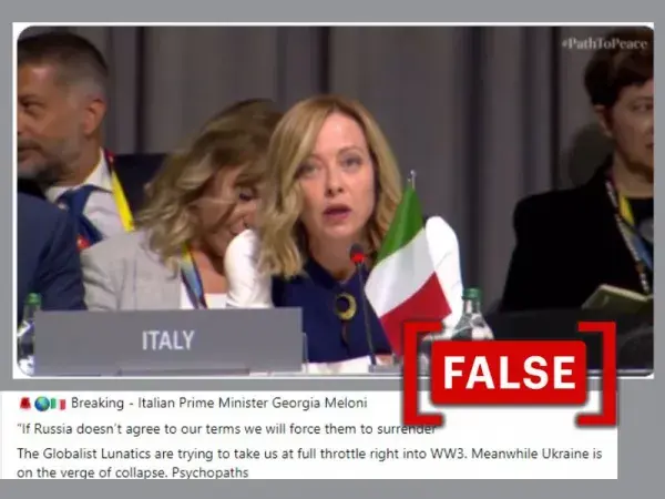 Italian PM Meloni did not say Russia will be 'forced to surrender’ at Ukraine peace summit