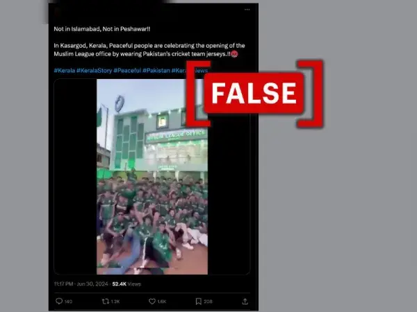 Video doesn't show IUML volunteers wearing Pakistan cricket jerseys in Kerala