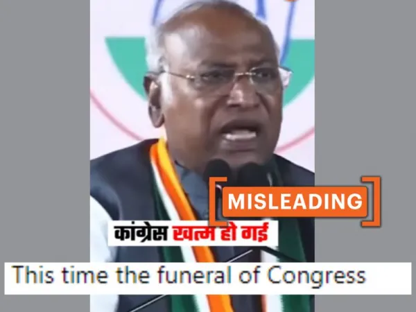 Clipped video shared to claim Mallikarjun Kharge said 'Congress party is finished'