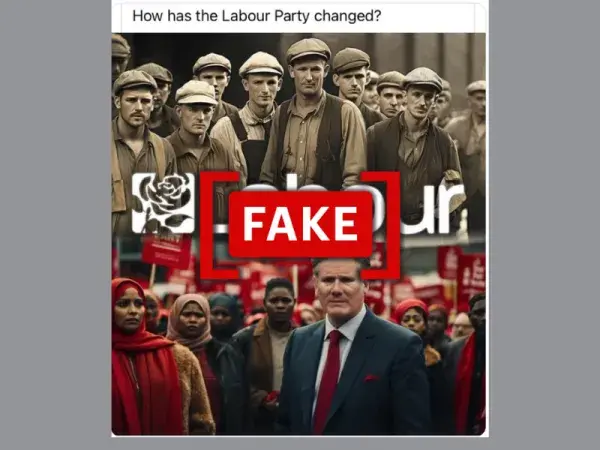 AI-generated image of Keir Starmer shared to suggest Labour no longer represents the working class