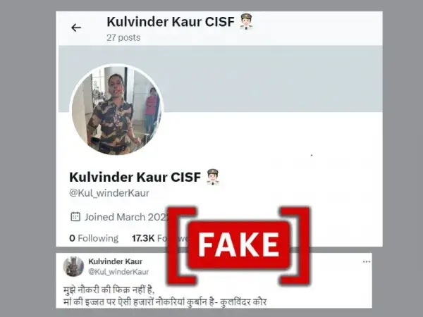 Fake account of CISF official who slapped Kangana Ranaut surfaces on X