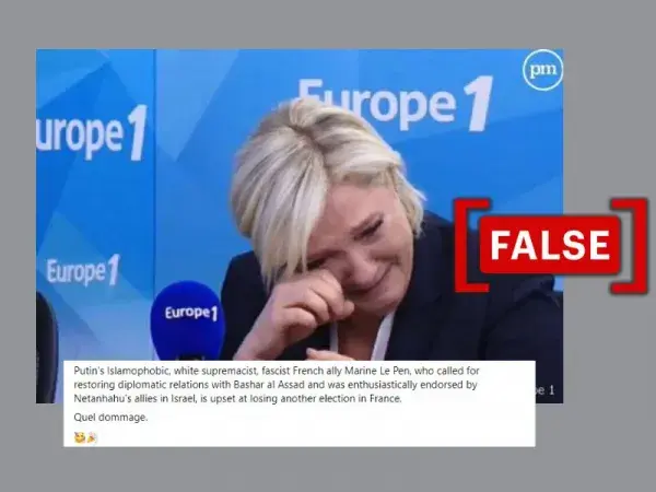 Unrelated video shared as Marine Le Pen 'crying' after losing French election