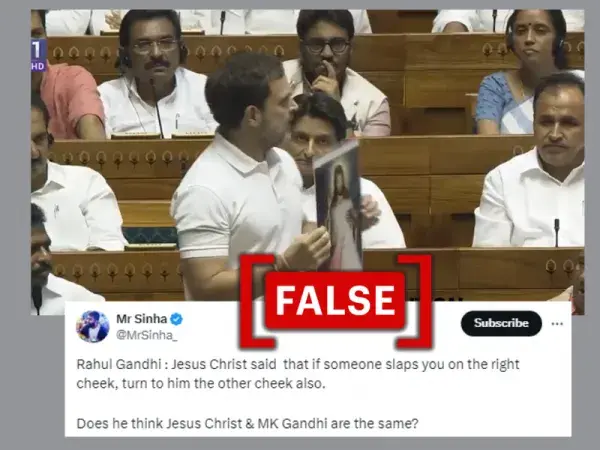 No, Rahul Gandhi did not falsely attribute a quote by Mahatma Gandhi to Jesus Christ