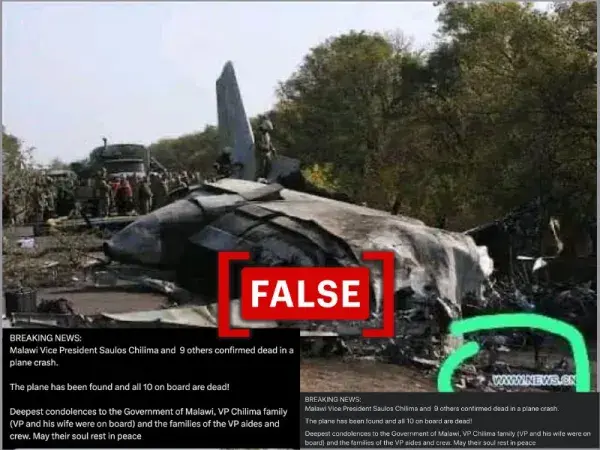 2020 photo from Ukraine shared as site of Malawi Vice President Saulos Chilima's plane crash