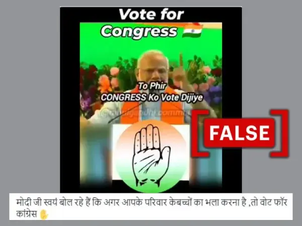 Did Indian PM Narendra Modi ask people to vote for Congress? No, viral clip is edited