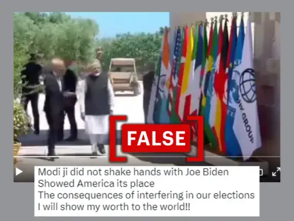 No, Indian PM Modi did not refuse to shake U.S. President Biden’s hand at G7 Summit in Italy