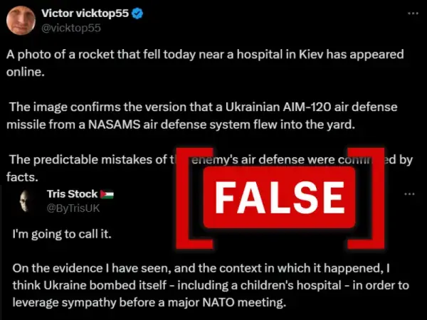No, Ukraine did not bomb its own children’s hospital in Kyiv