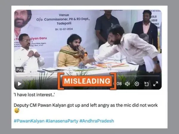Edited video shared to claim Andhra Deputy CM Pawan Kalyan left press conference midway