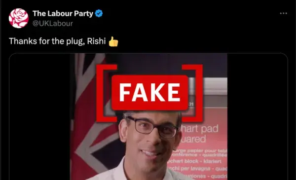 Video of Rishi Sunak 'endorsing' Labour in upcoming U.K. general election is a tongue-in-cheek parody