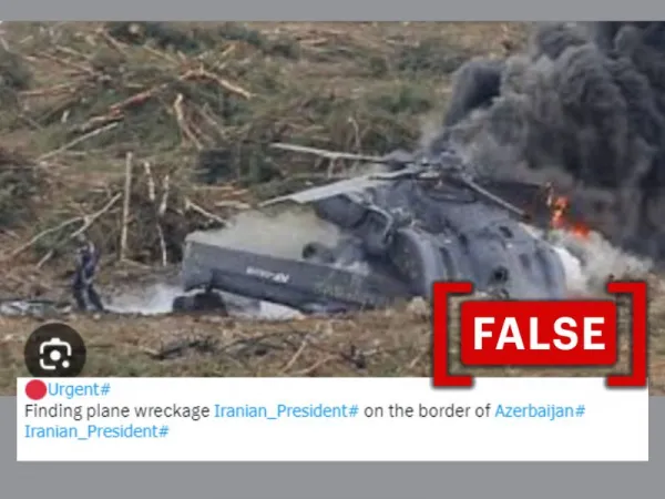 2015 image from Russia shared as wreckage of Iranian President’s helicopter