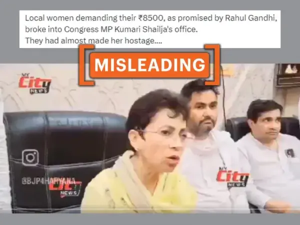 No, video doesn't capture women attacking Congress MP over party’s ₹8,500 poll promise