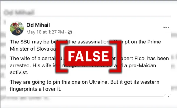 No, the wife of the man who shot Slovak PM Robert Fico has not been arrested