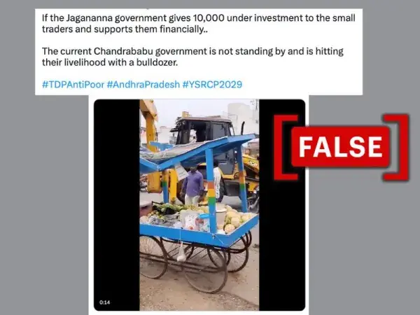 Video from Tamil Nadu shared as Andhra Pradesh govt 'bulldozing' vending carts