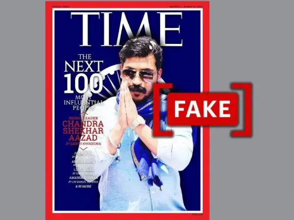 Viral TIME magazine cover featuring Indian MP Chandra Shekhar Azad is fake