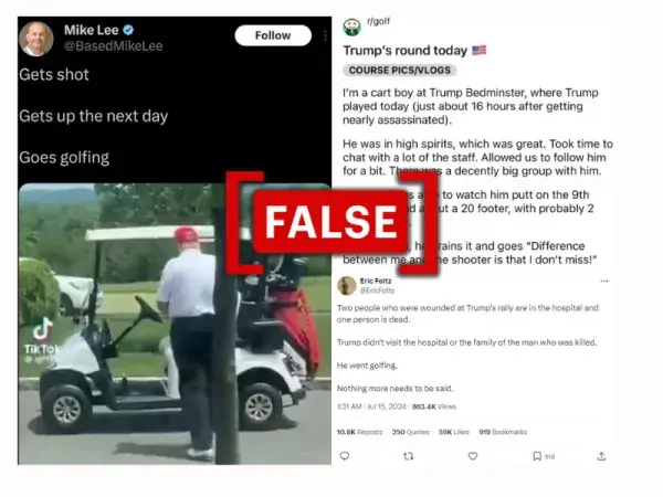 No, former U.S. President Donald Trump did not play golf in New Jersey after assassination attempt