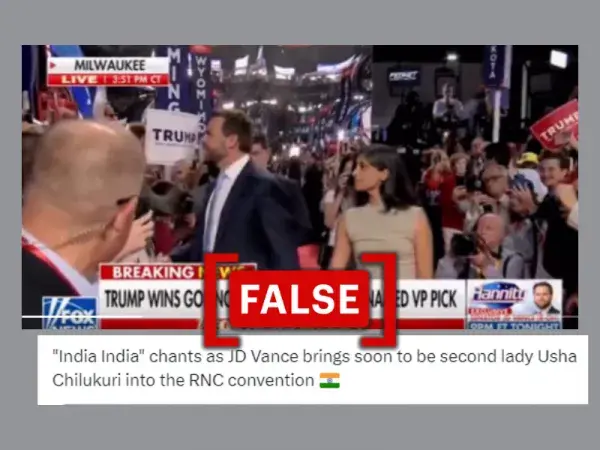 No, attendees did not greet J.D. Vance and wife Usha with pro-India chants at RNC 2024