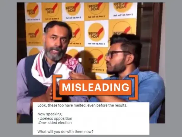 Political analyst Yogendra Yadav's video on 2019 exit polls shared as recent
