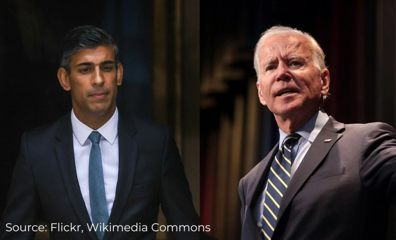 Edited clip used to falsely claim President Biden did not recognize Rishi Sunak after landing in Belfast