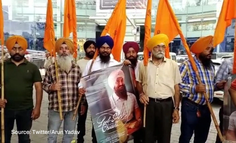 False: A Sikh group protested against actor Aamir Khan's film Laal Singh Chaddha.