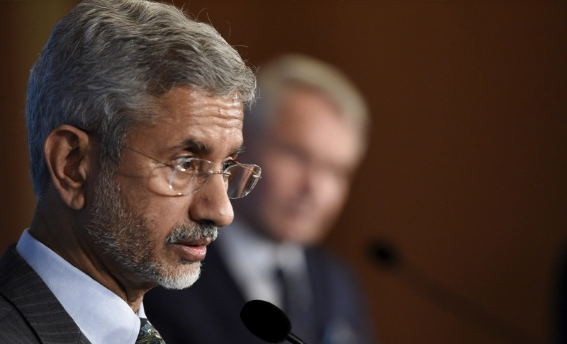 False: External Affairs Minister Jaishankar met with foreign delegates at G7 after two Indian delegates tested positive for COVID-19.