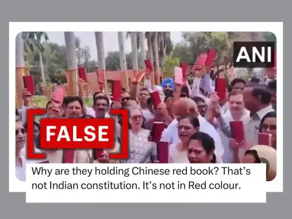 ‘इंडिया’ गठबंधन नेताओं ने संसद के बाहर भारतीय संविधान दिखाया था, चीनी संविधान नहीं