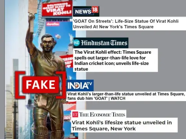 Media mistakes CGI video advertisement for real statue of Virat Kohli at Times Square
