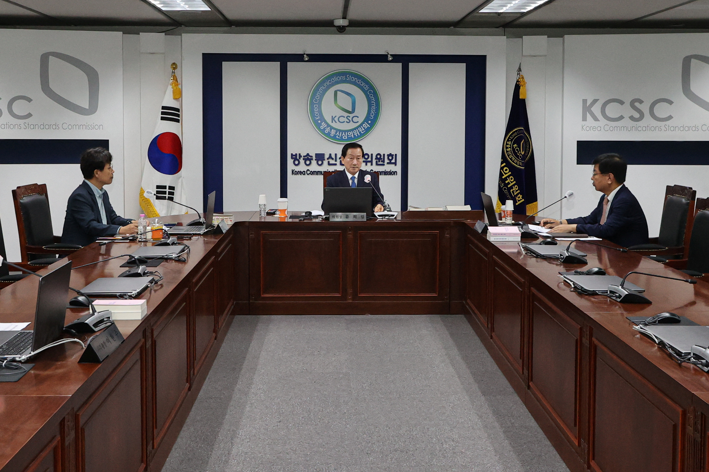 The Korea Communications Standards Commission holds an urgent meeting on digital sex crimes after news of a deepfake image scandal broke on August 28, 2024.