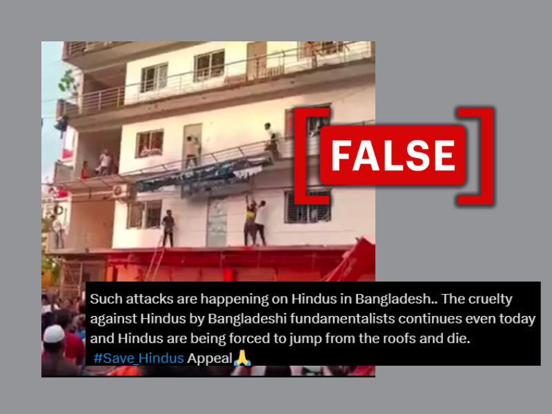 Screenshot of the social media post falsely claiming to show Bangladeshi Hindus being attacked.