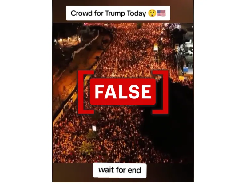 No, this footage does not show election day rally for Donald Trump