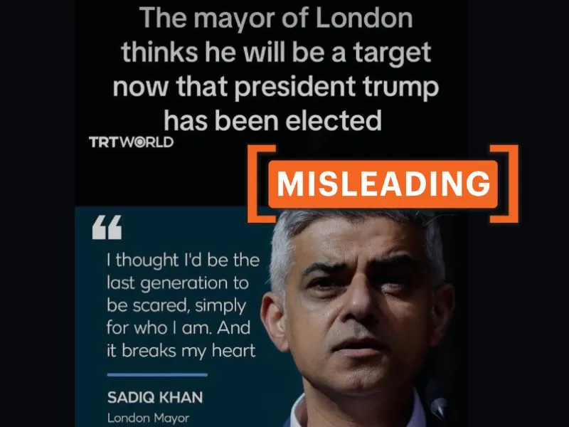 Sadiq Khan's 'last generation to be scared' quote pre-dates US election