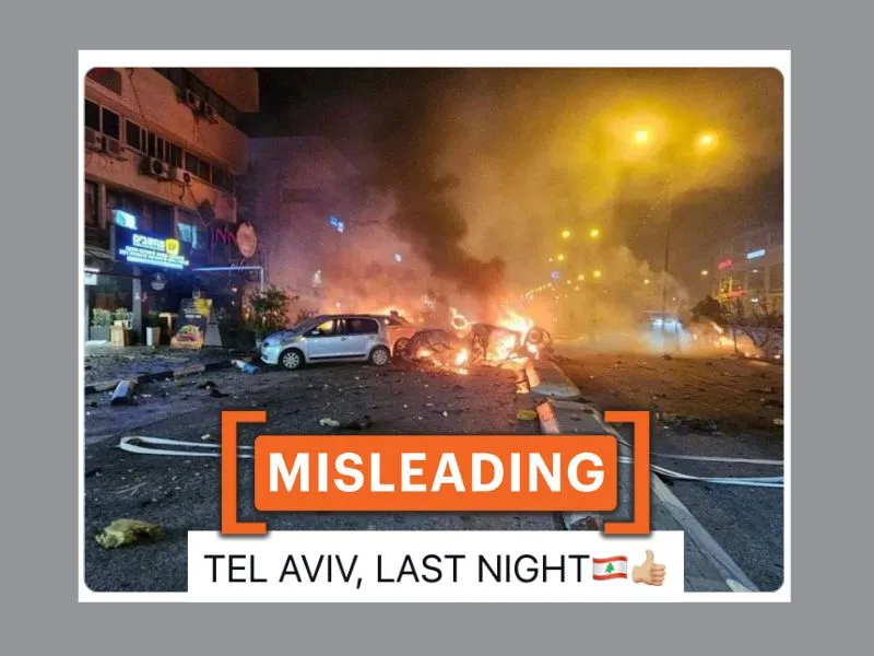 2023 image passed off as recent attack on Tel Aviv