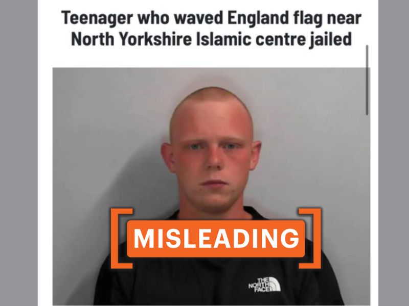 No, teenager was not jailed just for 'waving English flag'