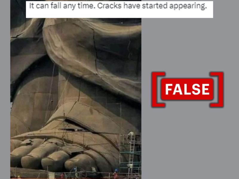 Old image shared as cracks on Statue of Unity