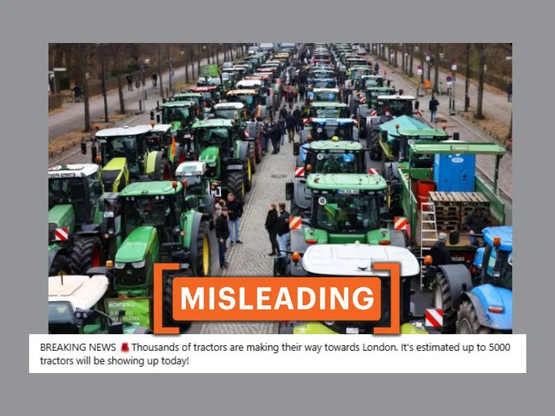 Image from Germany falsely linked to farmers' protest in London