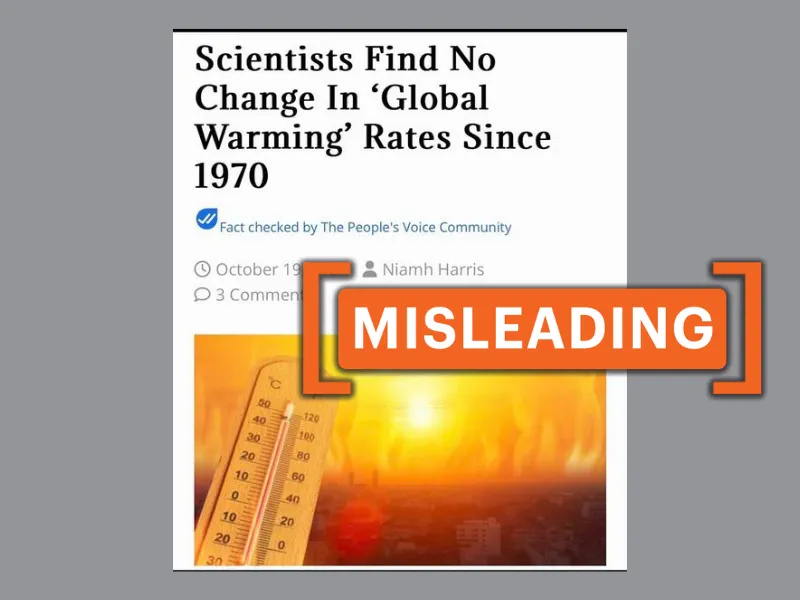 Study on global warming rate shared out of context