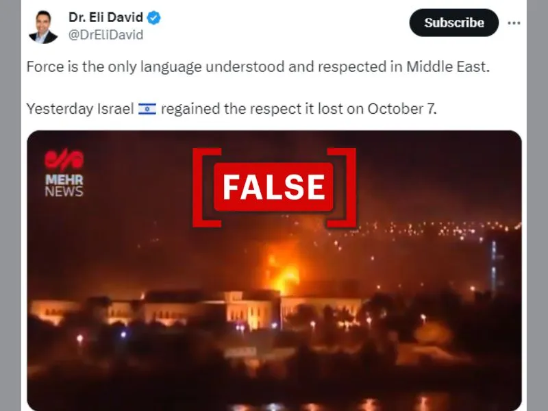 A video montage of a series of explosions in a city being used on social media to claim it shows Israel bombing Lebanon.