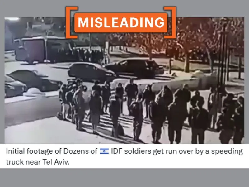 2017 video shared as 'IDF soldiers run over by a truck' in Israel