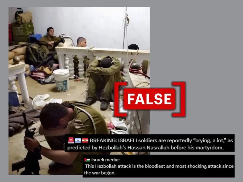 Old photo shared as Israeli soldiers 'crying' after recent Hezbollah attack