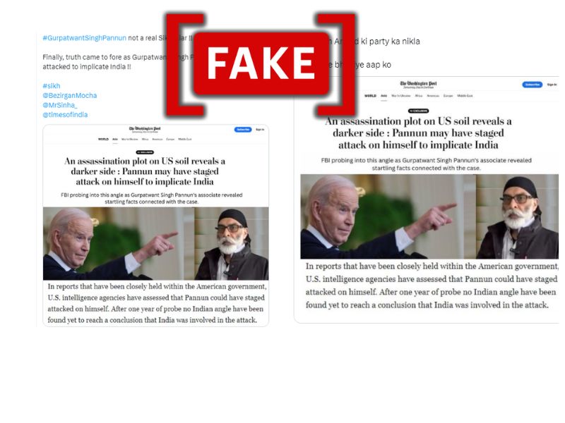 Fact Check: Fake Screenshot Claims Pannun Staged Attack On Himself, Washington Post Dismisses Viral Image